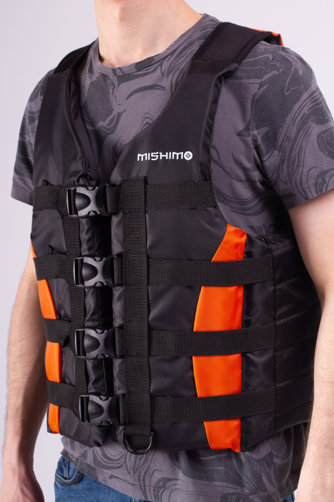 Жилет спасательный MISHIMO PRO Премиум качества Черно-оранжевый в Сызрани