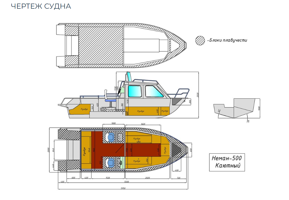 Алюминиевый катер Неман-500 (каютный) в Сызрани