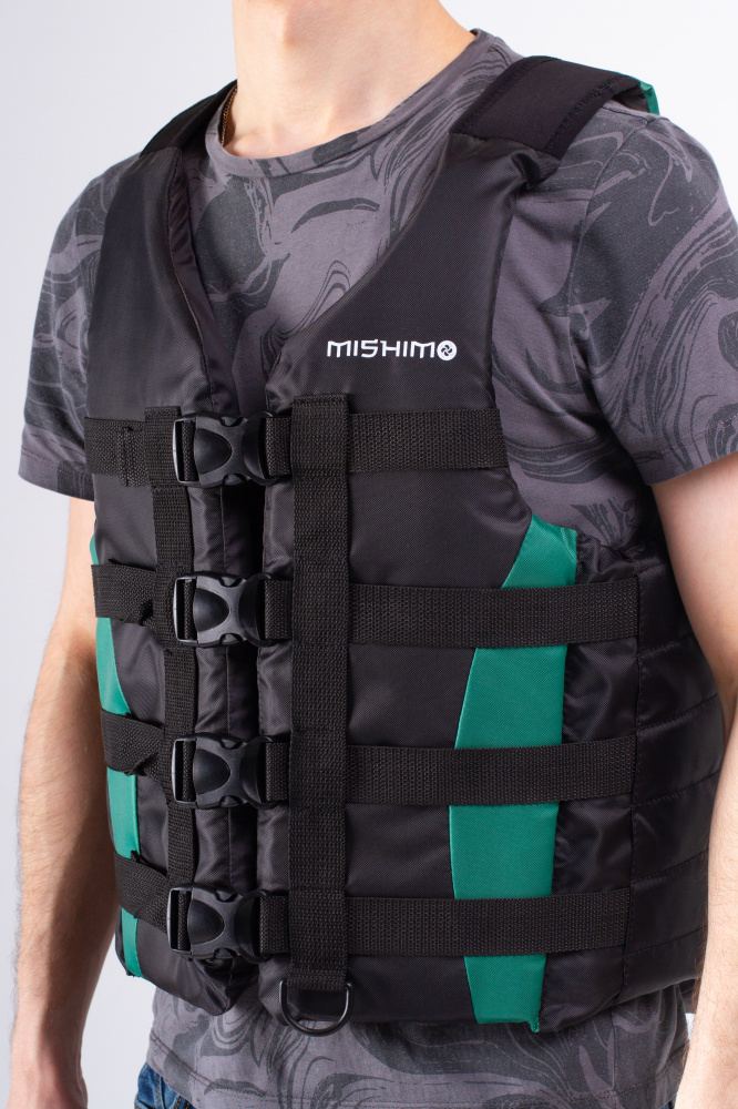 Жилет спасательный MISHIMO PRO Премиум качества Черно-зеленый в Сызрани