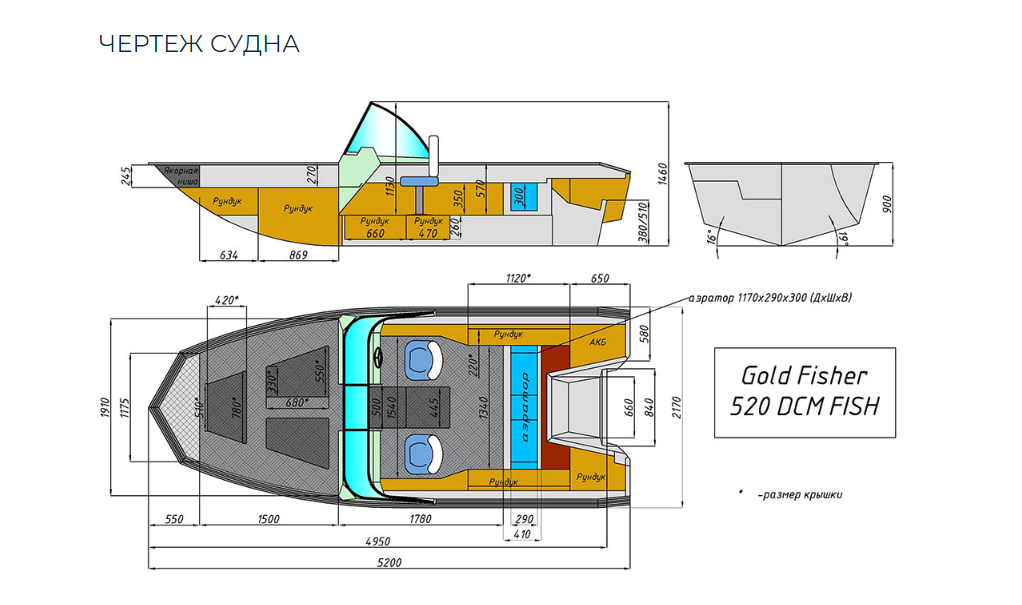 Алюминиевый катер Gold Fisher 520 DCM FISH в Сызрани