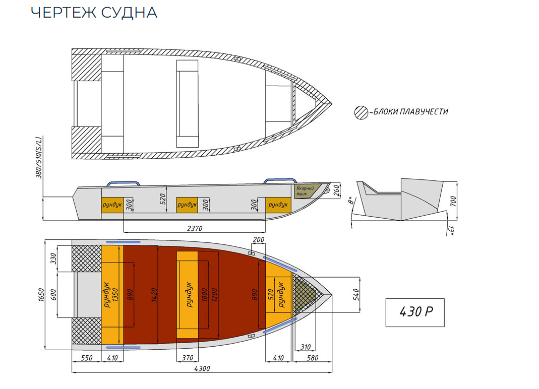 Алюминиевая лодка  Wyatboat-430 Р в Сызрани