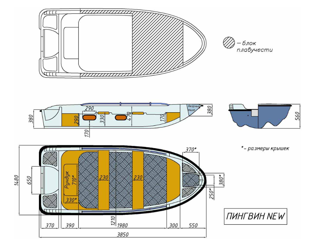 Стеклопластиковая лодка Пингвин New (тримаран) в Сызрани