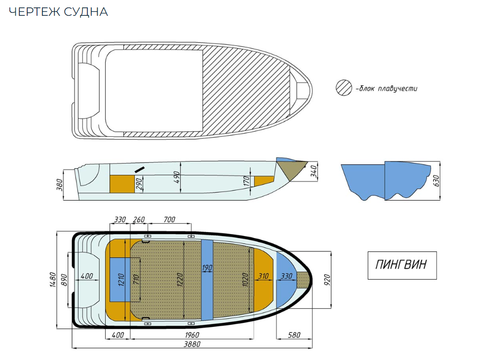 Стеклопластиковая лодка Пингвин (тримаран) в Сызрани