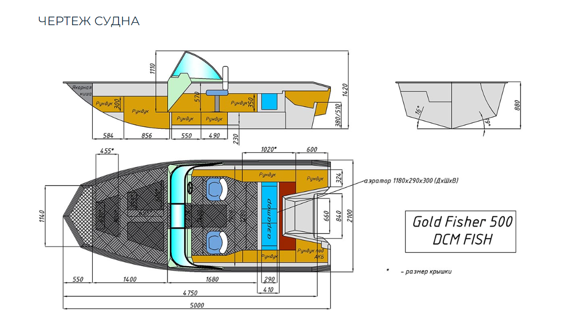 Алюминиевый катер Gold Fisher 500 DCM FISH в Сызрани