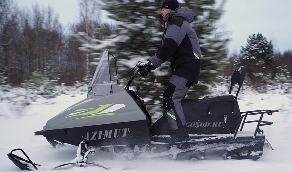 Миниснегоход Бурлак Азимут 24 л.с. , эл.запуск, реверс, тормоз гидравл, капот серый в Сызрани