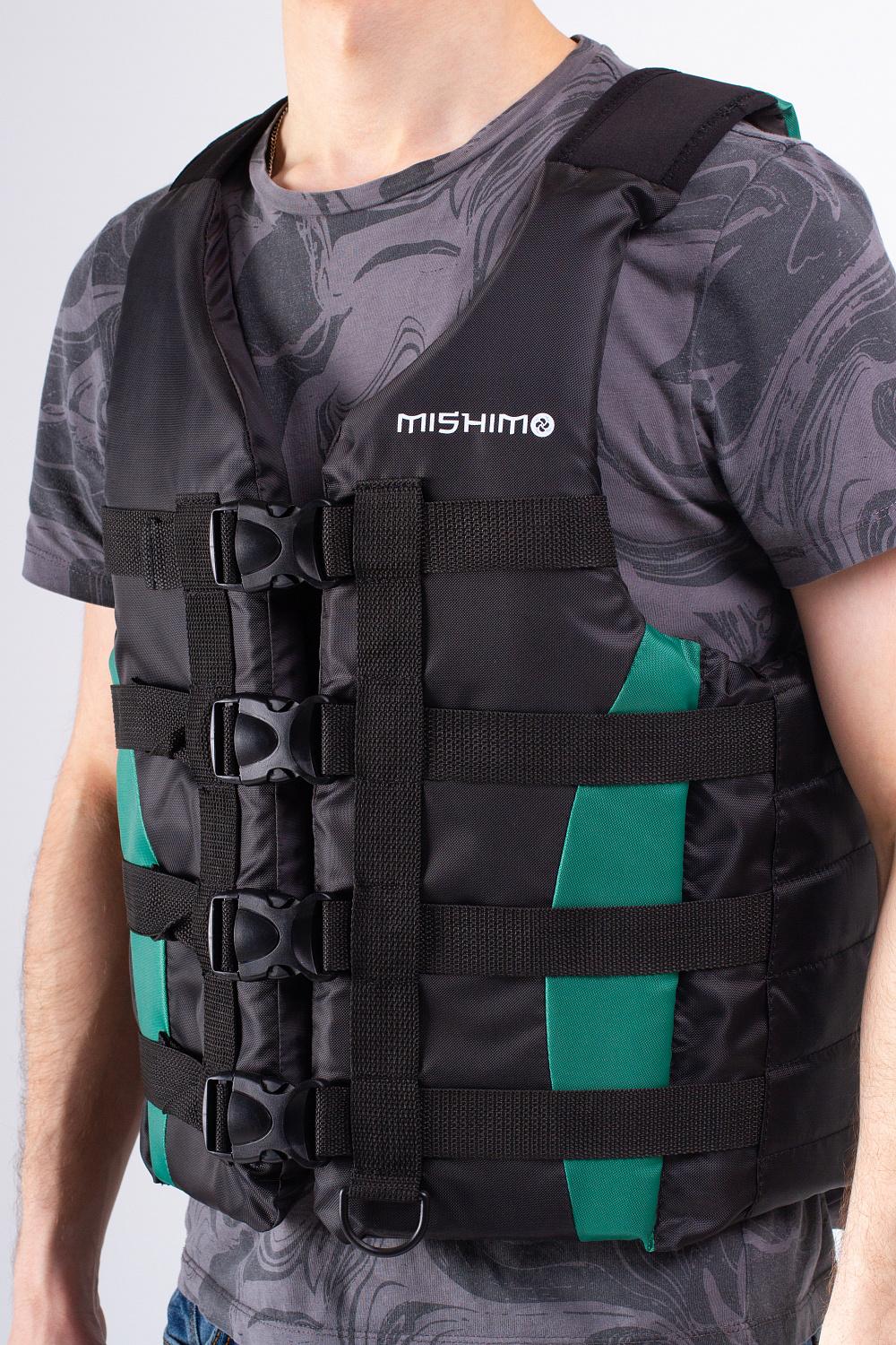 Жилет спасательный MISHIMO PRO Премиум качества Черно-зеленый в Сызрани