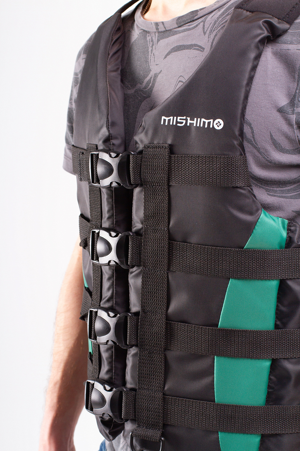 Жилет спасательный MISHIMO PRO Премиум качества Черно-зеленый в Сызрани