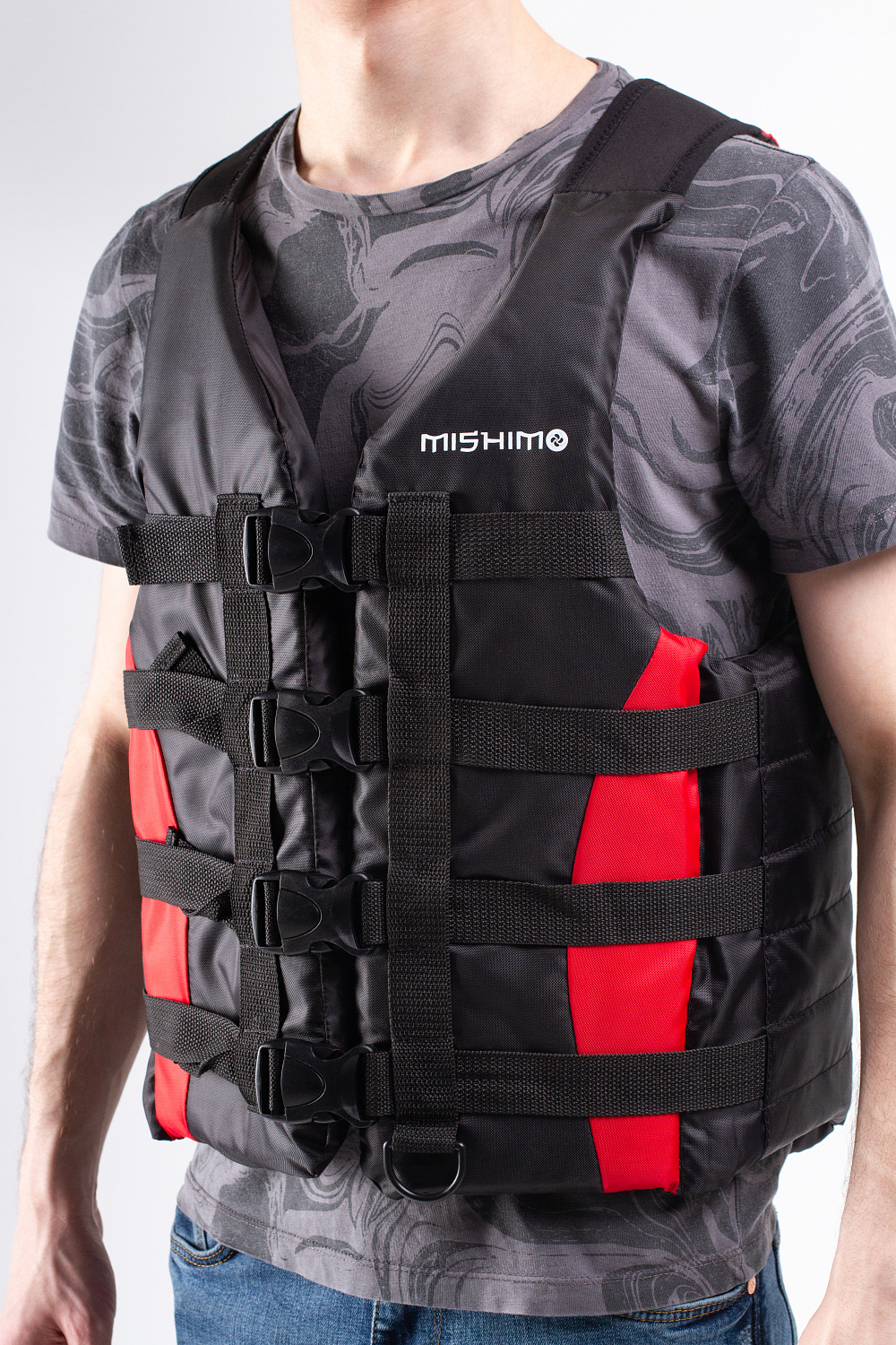Жилет спасательный MISHIMO PRO Премиум качества Черно-красный в Сызрани
